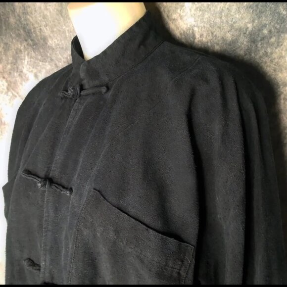 Plus Size Black Pant Suit, Original Tang Kung Fu, Martial Arts Vintage 90s - Picture 3 of 16